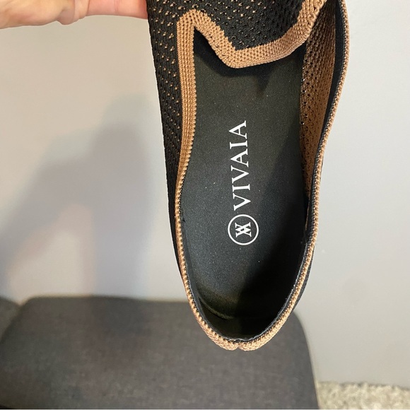 VIVAIA Size EU 42 Flats Deep Ebony Square Toe Perforated Slip On Loafer US 10.5 - Picture 10 of 10